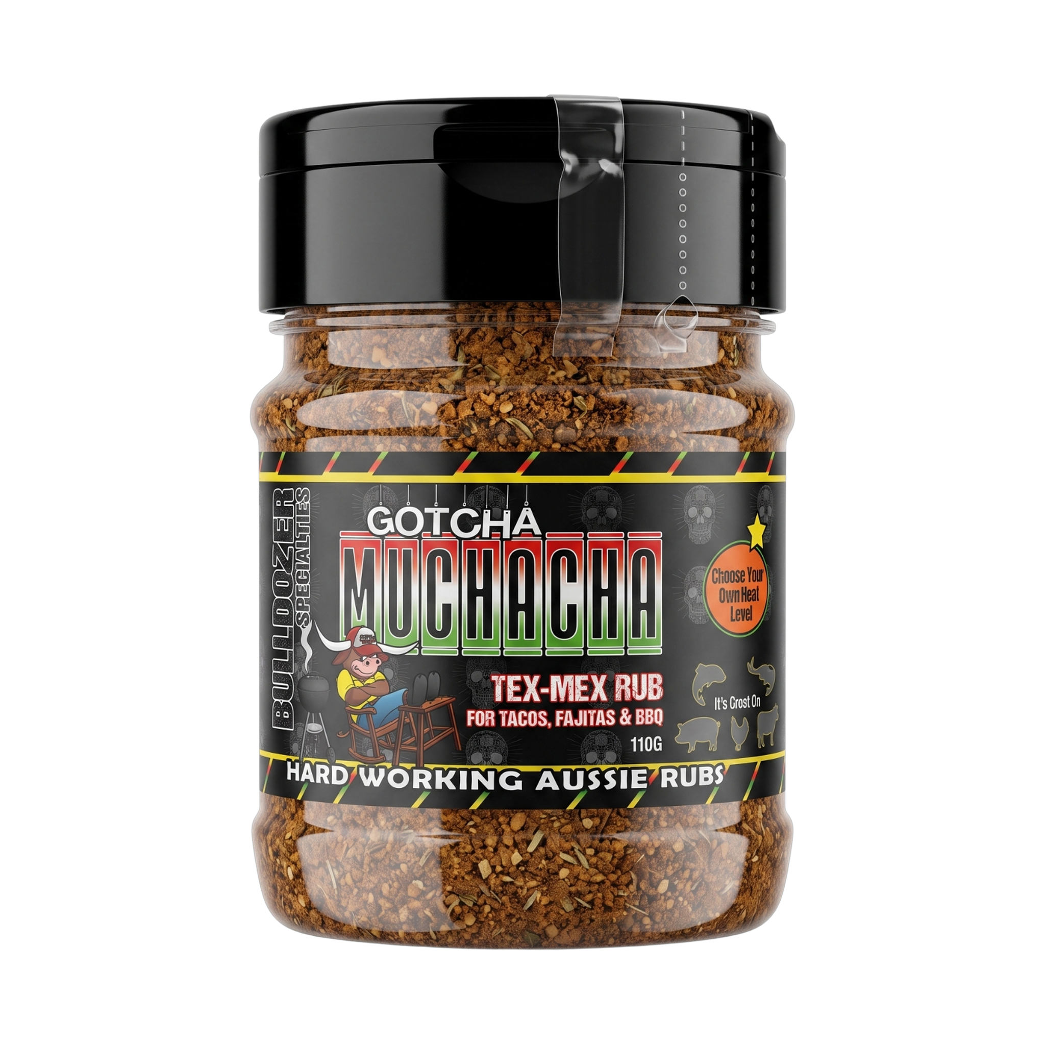 Bulldozer BBQ Gotcha Muchacha Tex-Mex Rub front