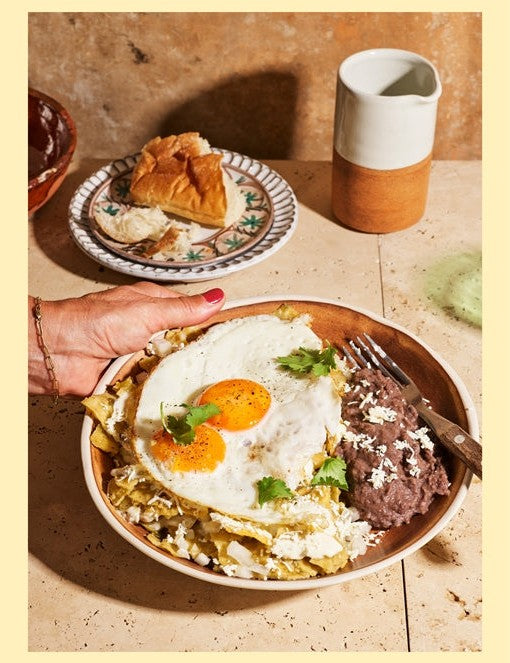CDMX by Rosa Cienfuegos hardback cookbook — chilaquiles con huevo recipe page