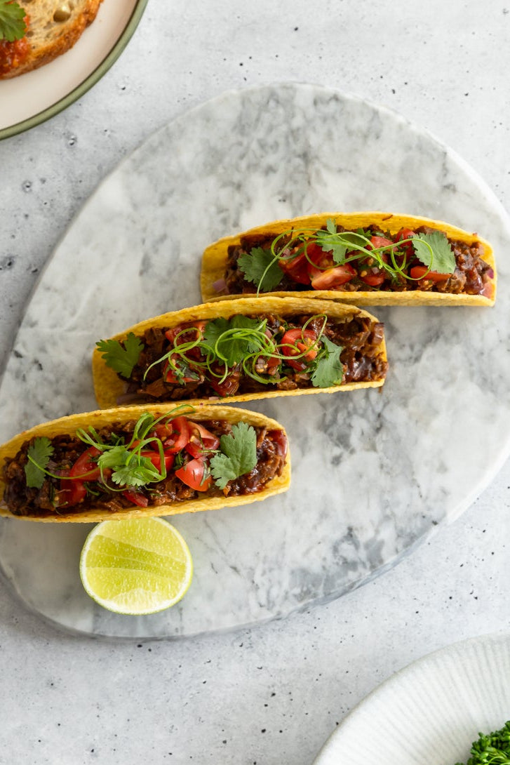 ChamCham Hot Bae hot sauce on salmon tacos