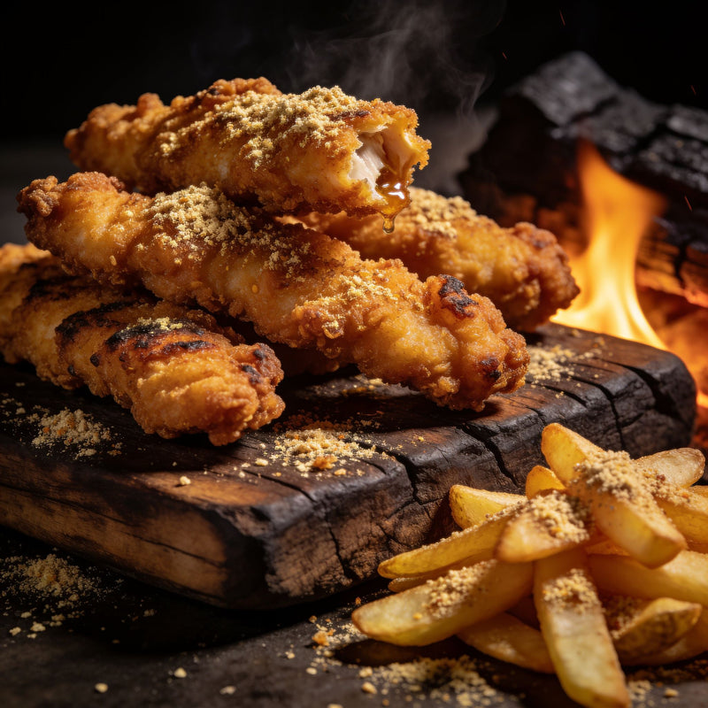 Chicken Salt category lifestyle photo - crispy fried chicken tenders and chips lifestyle photo