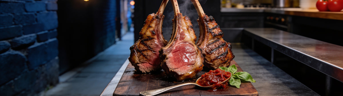 Chuck Hughes Mild Sun-Dried Tomato Spread — chargrilled lamb cutlets with sun-dried tomato spread