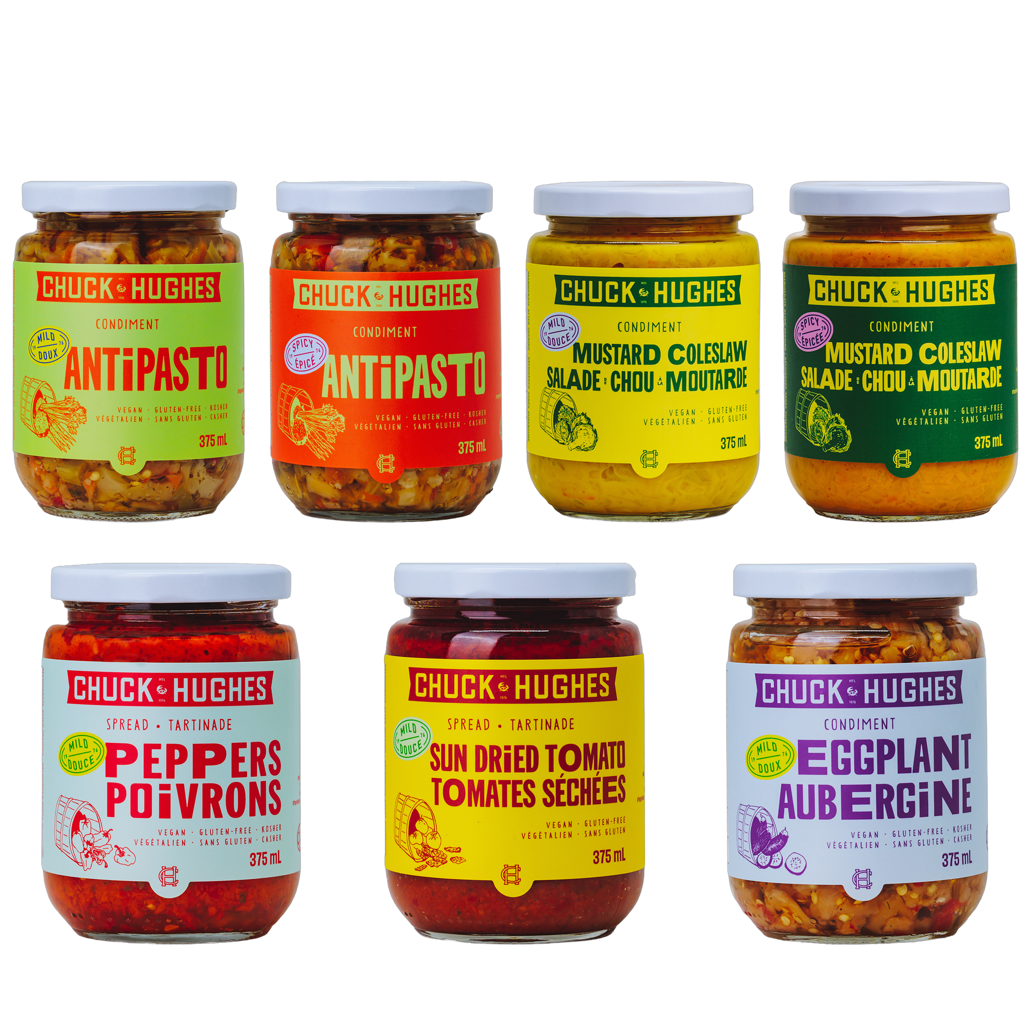 All 7 Chuck Hughes 375ml jars to choose from for the trio