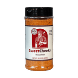 Chuds BBQ SweetCheeks 309g sweet maple BBQ rub — front of shaker on transparent background