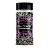 Coast n Smoke Bancoora Bagel seasoning 180g, front of shaker on transparent background