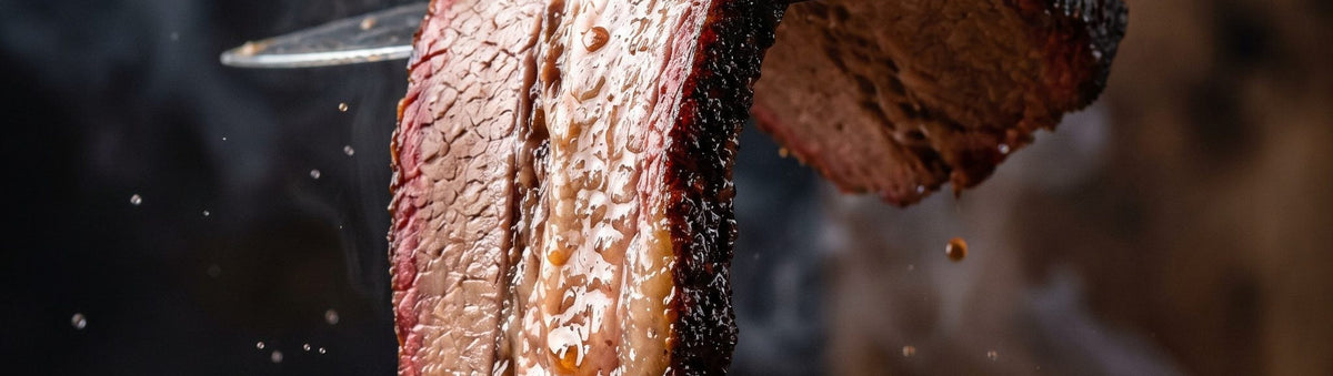 Coast n Smoke Bells Double Shot Rub 170g banner — coffee-crusted steak sliced open, juicy and rare