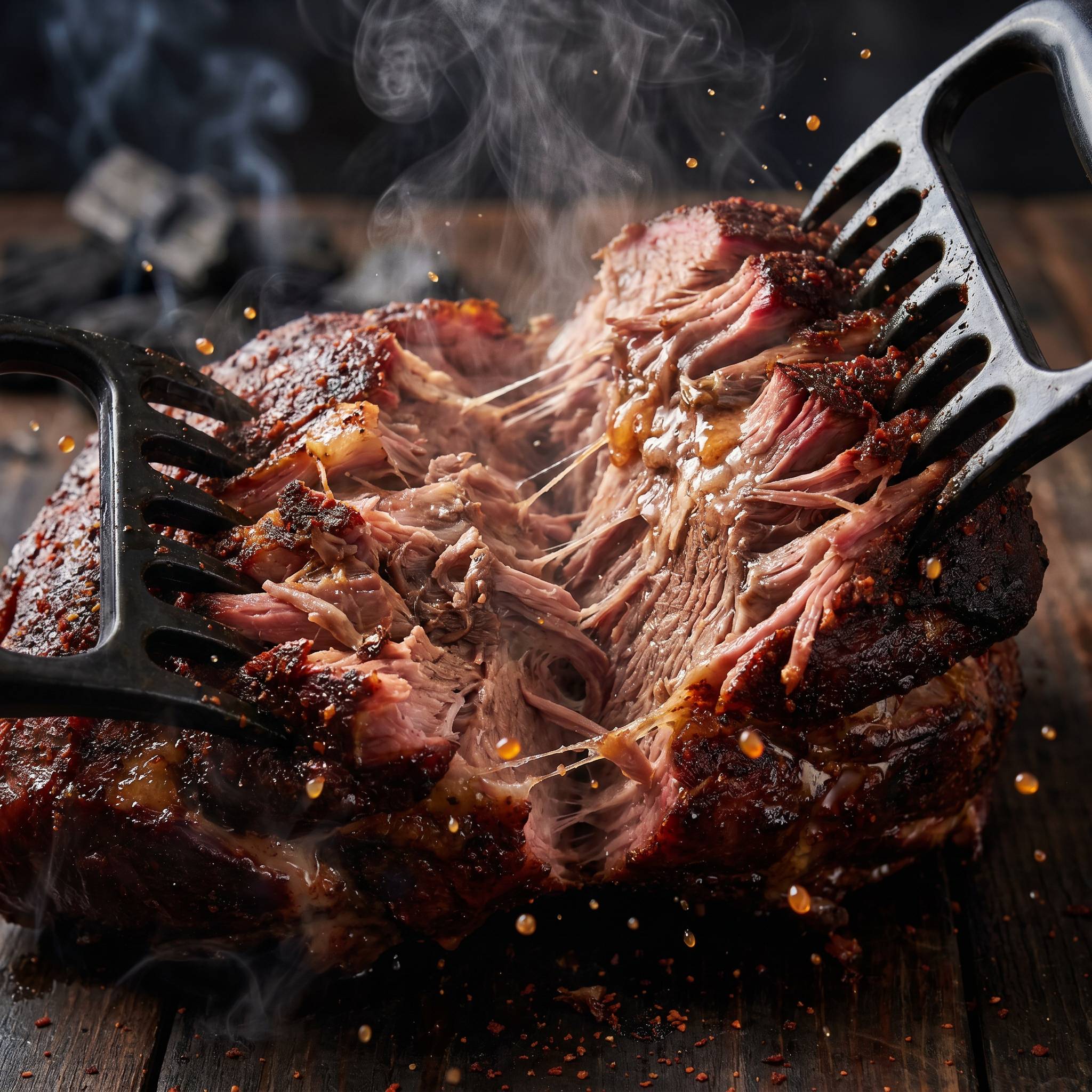 Coast n Smoke South West rub — smoky pork shoulder pulled apart into moist juicy strands