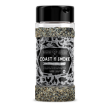 Coast n Smoke Surf Paddle Grill SPG seasoning 170g, front of shaker on transparent background