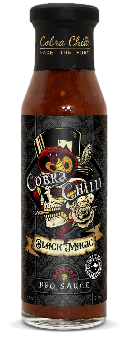 Cobra Chilli Black Magic BBQ Sauce 250ml BBQ Sauce — transparent front cutout of the bottle