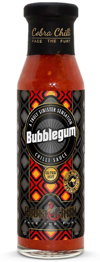 Cobra Chilli Bubblegum Chilli Sauce Ultra Hot 250ml Hot Sauce — transparent bottle cutout