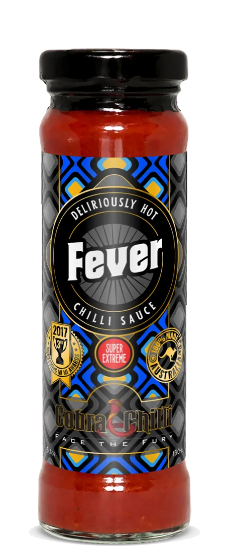 Cobra Chilli Fever Chilli Sauce Extreme 150ml Hot Sauce — transparent front cutout of the bottle