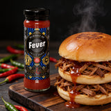 Cobra Chilli Fever Chilli Sauce Extreme 150ml Hot Sauce — drizzled over a stacked pulled pork slider