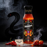 Cobra Chilli Habanero Chilli Sauce Hot 250ml Hot Sauce — styled hero shot with Face the Fury brand identity