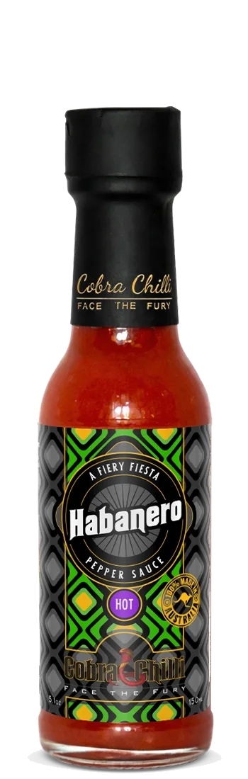 Cobra Chilli Habanero Pepper Sauce Hot 150ml hot sauce — transparent bottle cutout, front view