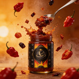 Cobra Chilli Hot Tamale Tomato Relish Hot 250ml Tomato Relish — dynamic chunky relish splash action shot