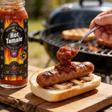 Cobra Chilli Hot Tamale Tomato Relish Hot 250ml Tomato Relish — spooned over a classic Australian sausage sizzle