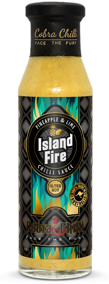Cobra Chilli Island Fire Chilli Sauce Ultra Hot 250ml Hot Sauce — transparent bottle cutout