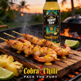 Cobra Chilli Island Fire Chilli Sauce Ultra Hot 250ml Hot Sauce — drizzled over grilled prawn skewers