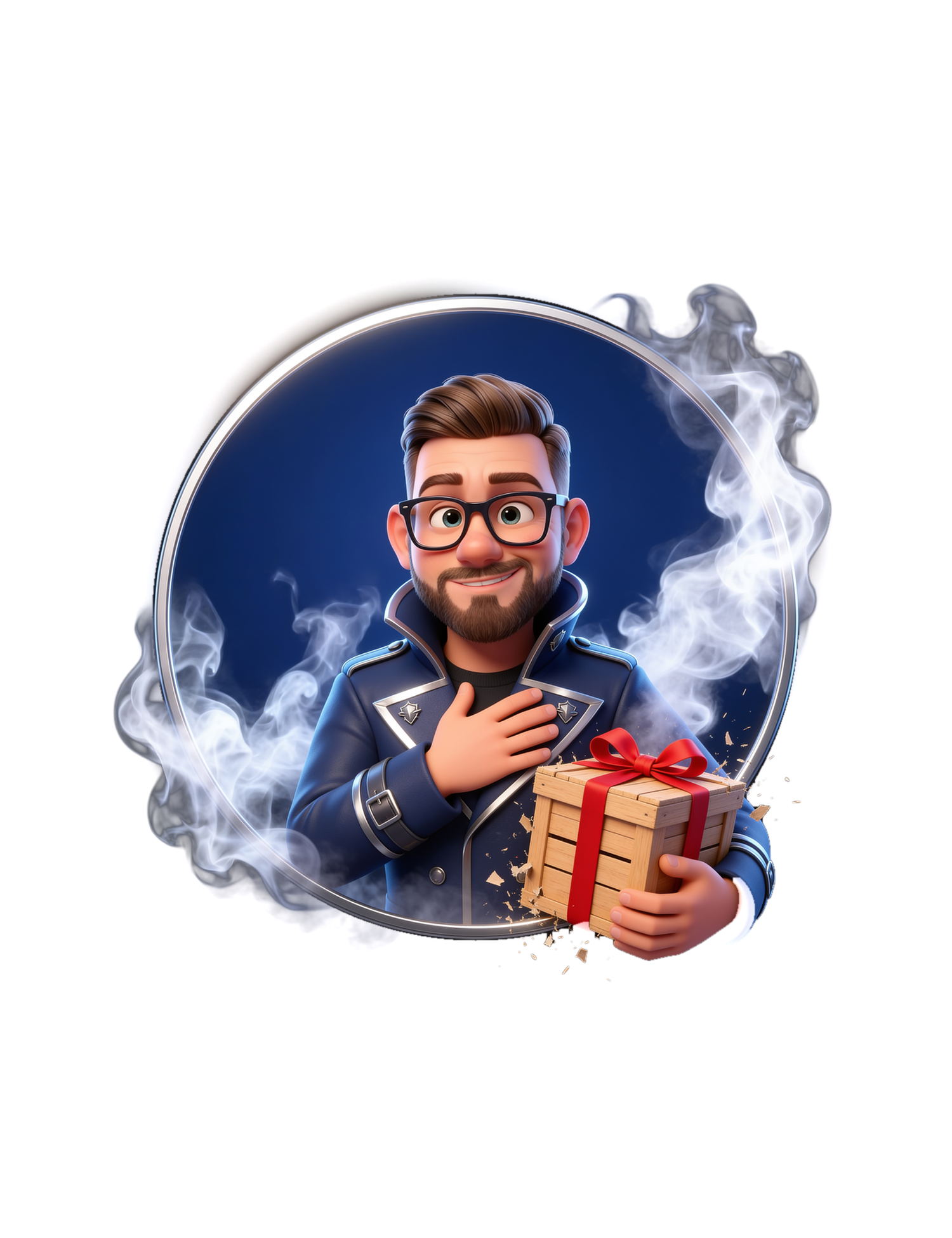 Darryl Rubb, the Rub Smuggler, with a Contraband Club crate — The Smuggler's Gift Crate