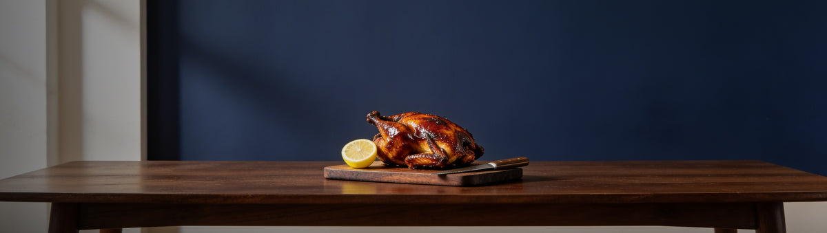 The Mystery Crate banner — glossy roast chicken on a carving board