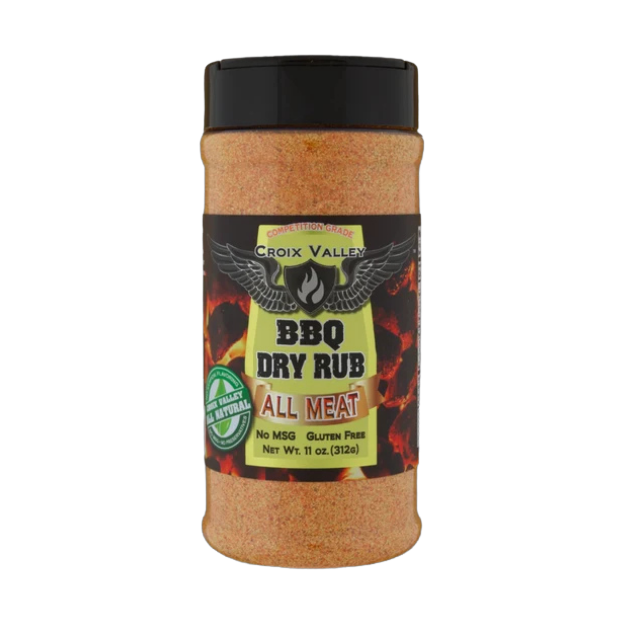 CROIX VALLEY: All Meat BBQ Dry Rub | All-Purpose BBQ Rub | 311g (11oz) Shaker