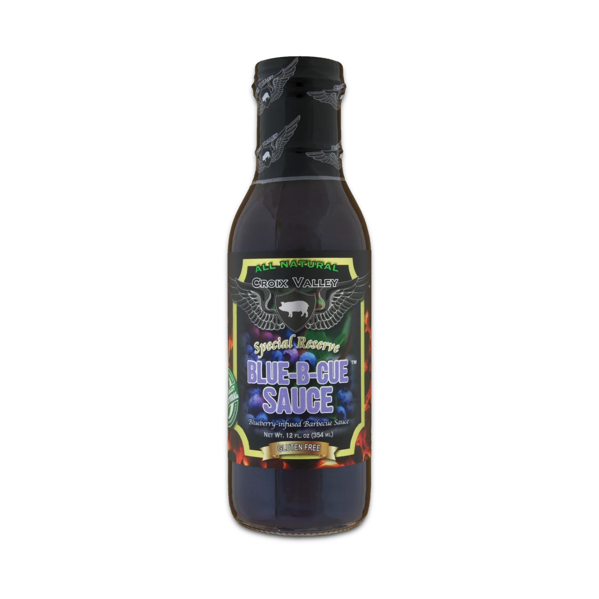 CROIX VALLEY: Blue-B-Cue™ BBQ Sauce | BBQ Sauce | 355ml (12oz) glass bottle