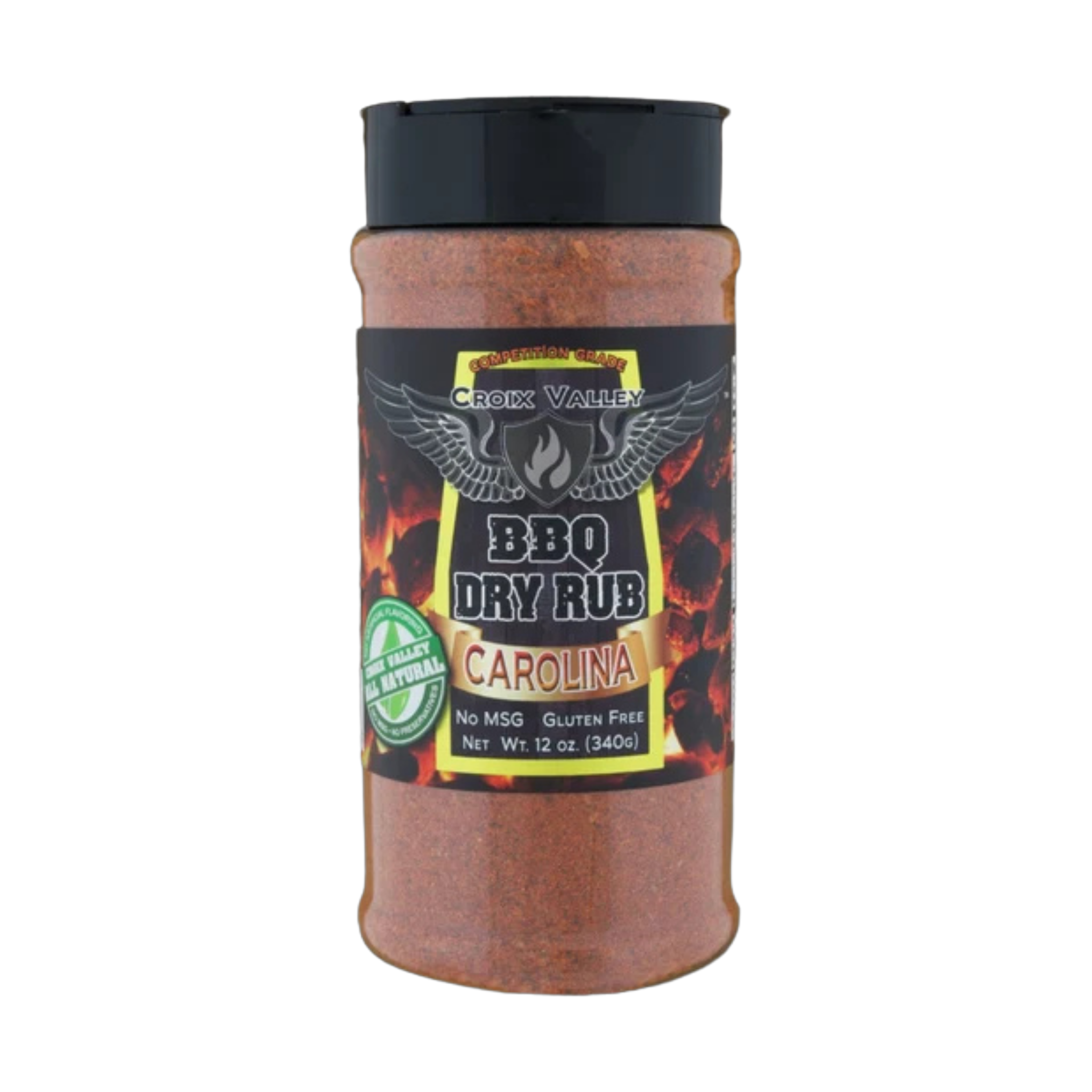 CROIX VALLEY: Carolina BBQ Dry Rub | Carolina-Style BBQ Rub | 340g (12oz) Shaker