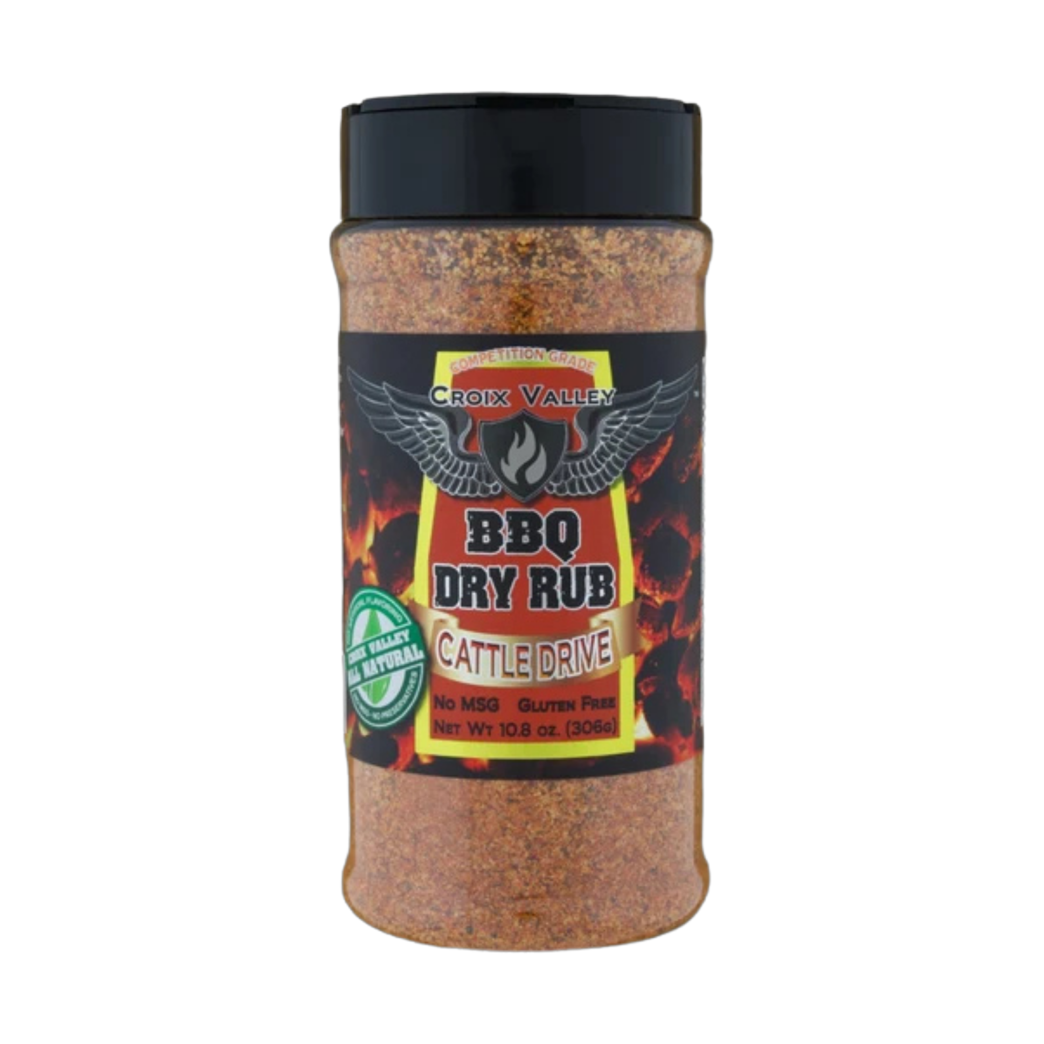 CROIX VALLEY: Cattle Drive BBQ Dry Rub | Beef BBQ Rub | 306g (10.8oz) Shaker