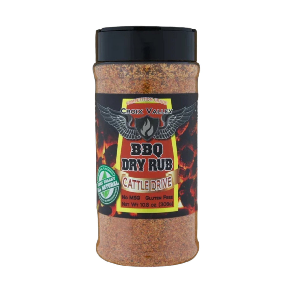 CROIX VALLEY: Cattle Drive BBQ Dry Rub | Beef BBQ Rub | 306g (10.8oz) Shaker