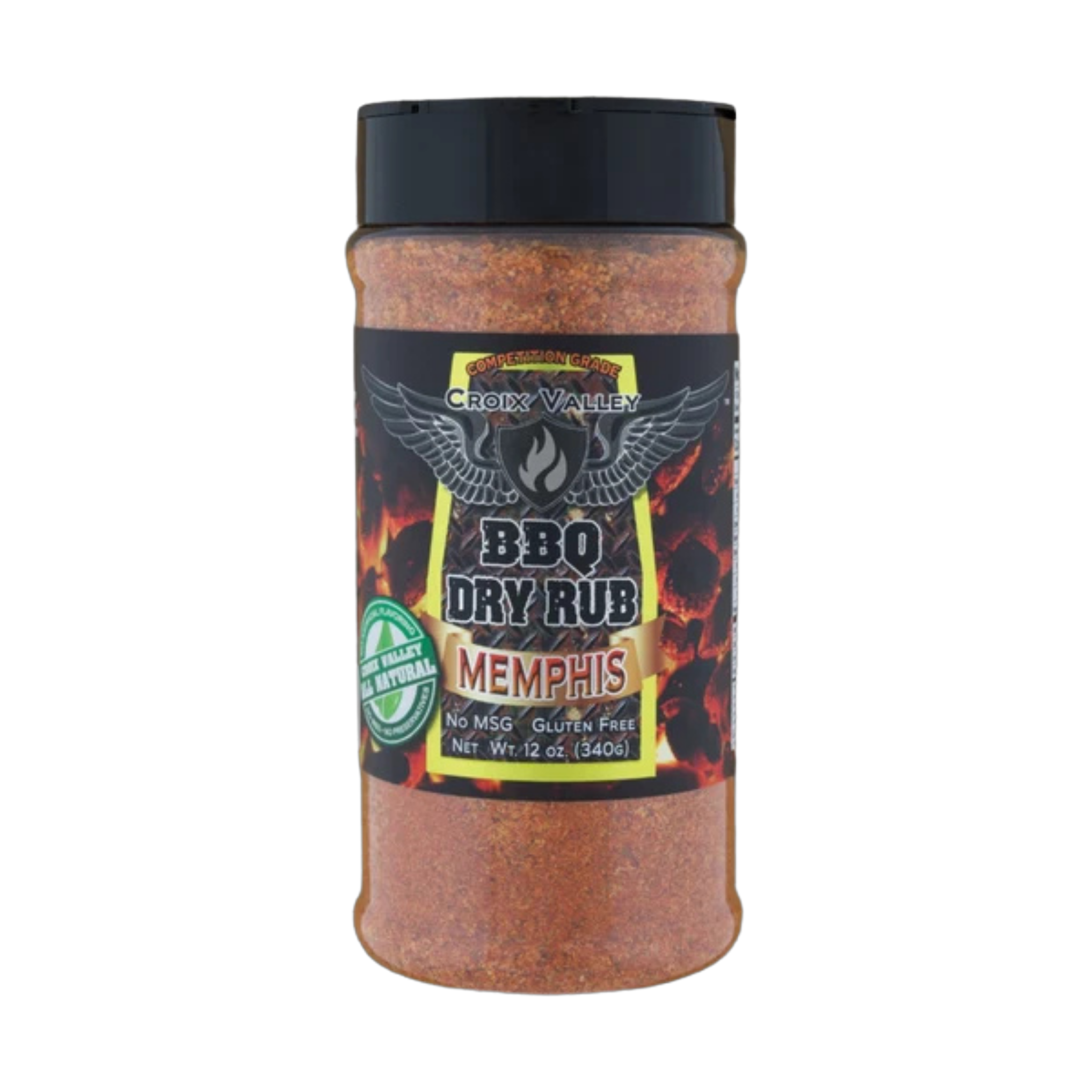 CROIX VALLEY: Memphis BBQ Dry Rub | Memphis-Style BBQ Rub | 340g (12oz) Shaker