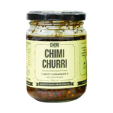 El Chori Zesty Coriander Chimichurri 228g jar — mild coriander chimichurri, front of jar on transparent background