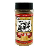 Elk Creek Beef Shake Steak Seasoning 340g seasoning, front of pack on transparent background