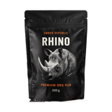 Ember Republic Rhino Veld & Tide Fire seafood BBQ rub 200g pouch — front on transparent background