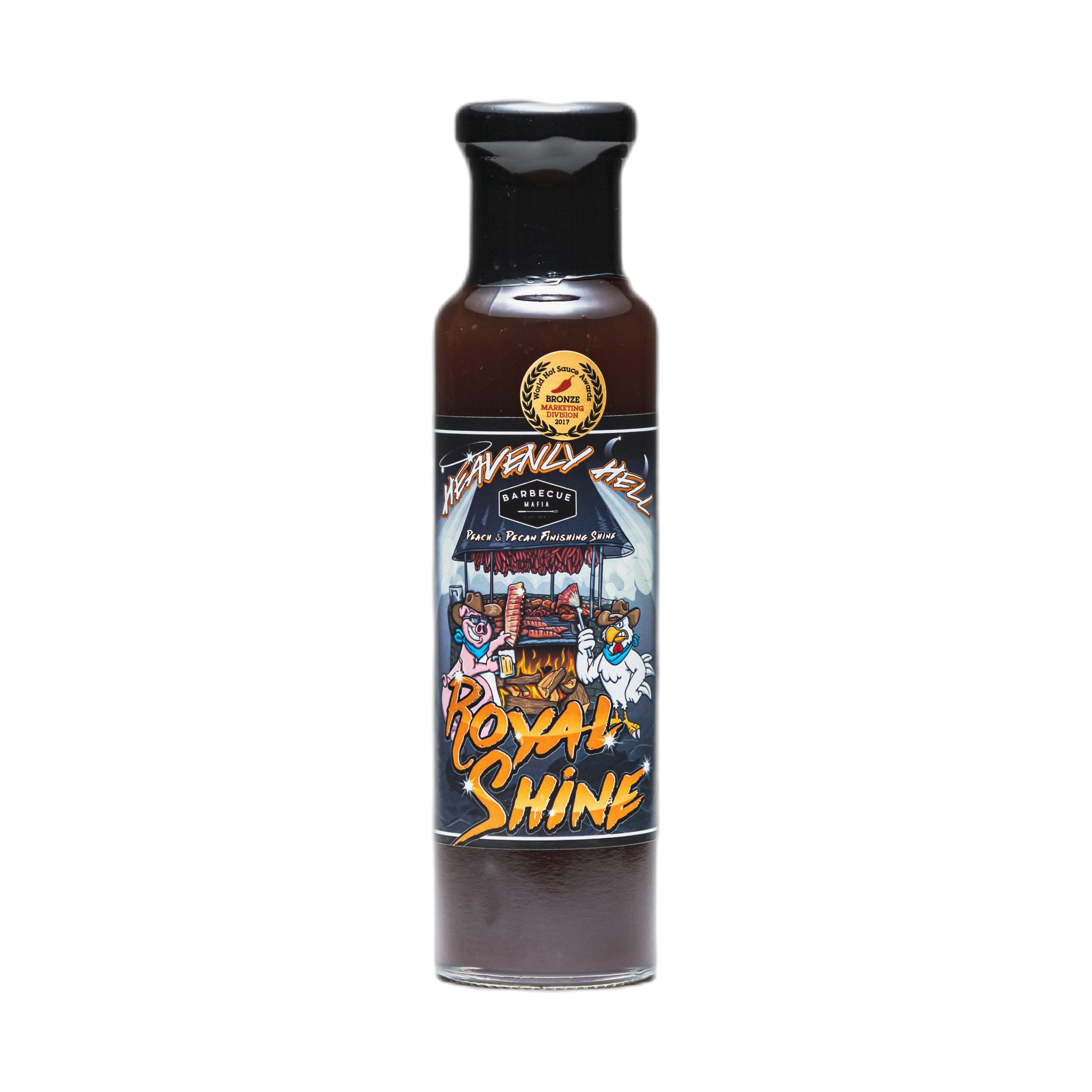 Heavenly Hell Royal Shine Peach & Pecan BBQ Glaze 250ml bottle