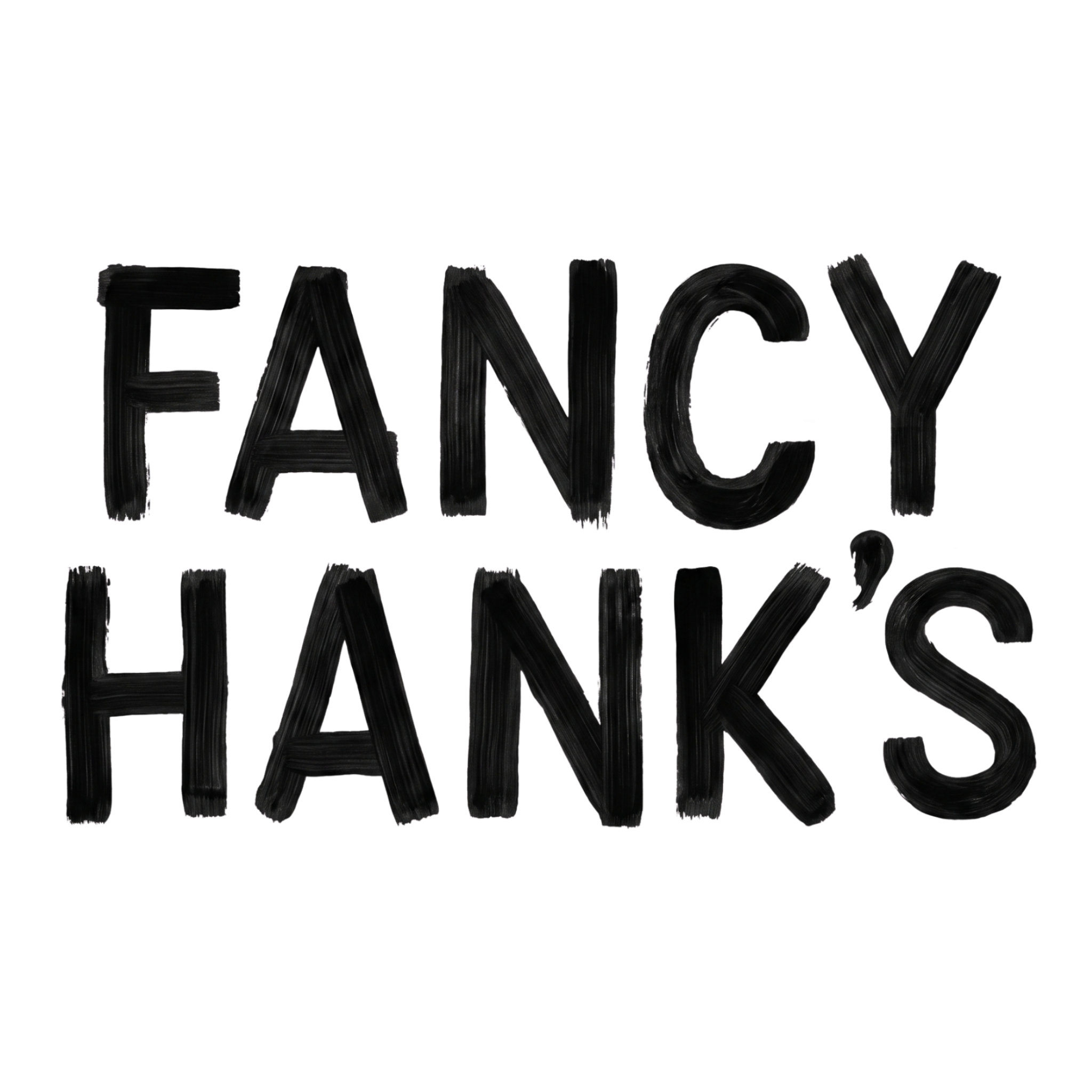 Fancy Hanks barbecue brand logo, bold black wordmark, on transparent background