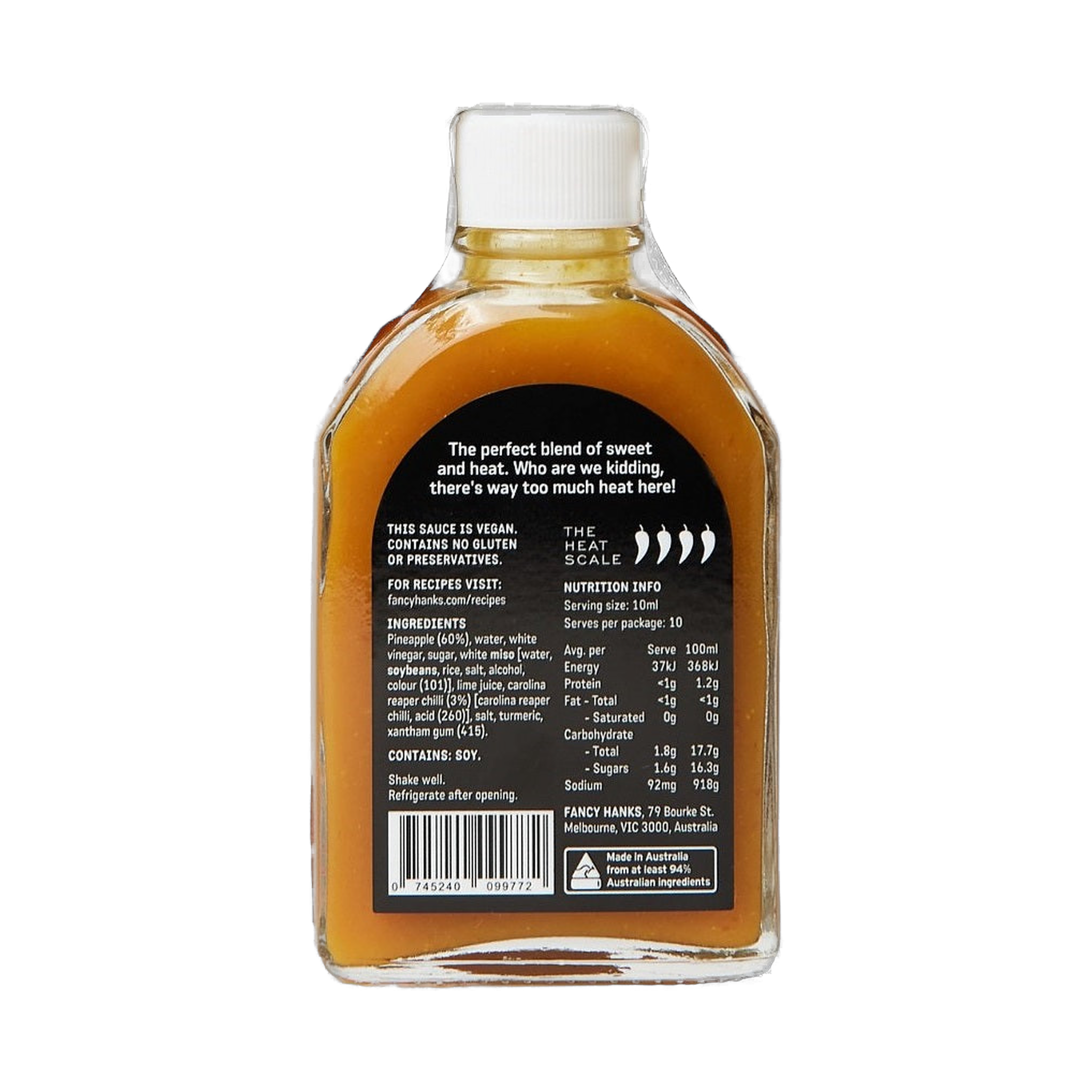 Fancy Hank's Pineapple Reaper Hot Sauce 100ml - Melbourne made pineapple miso reaper sauce
