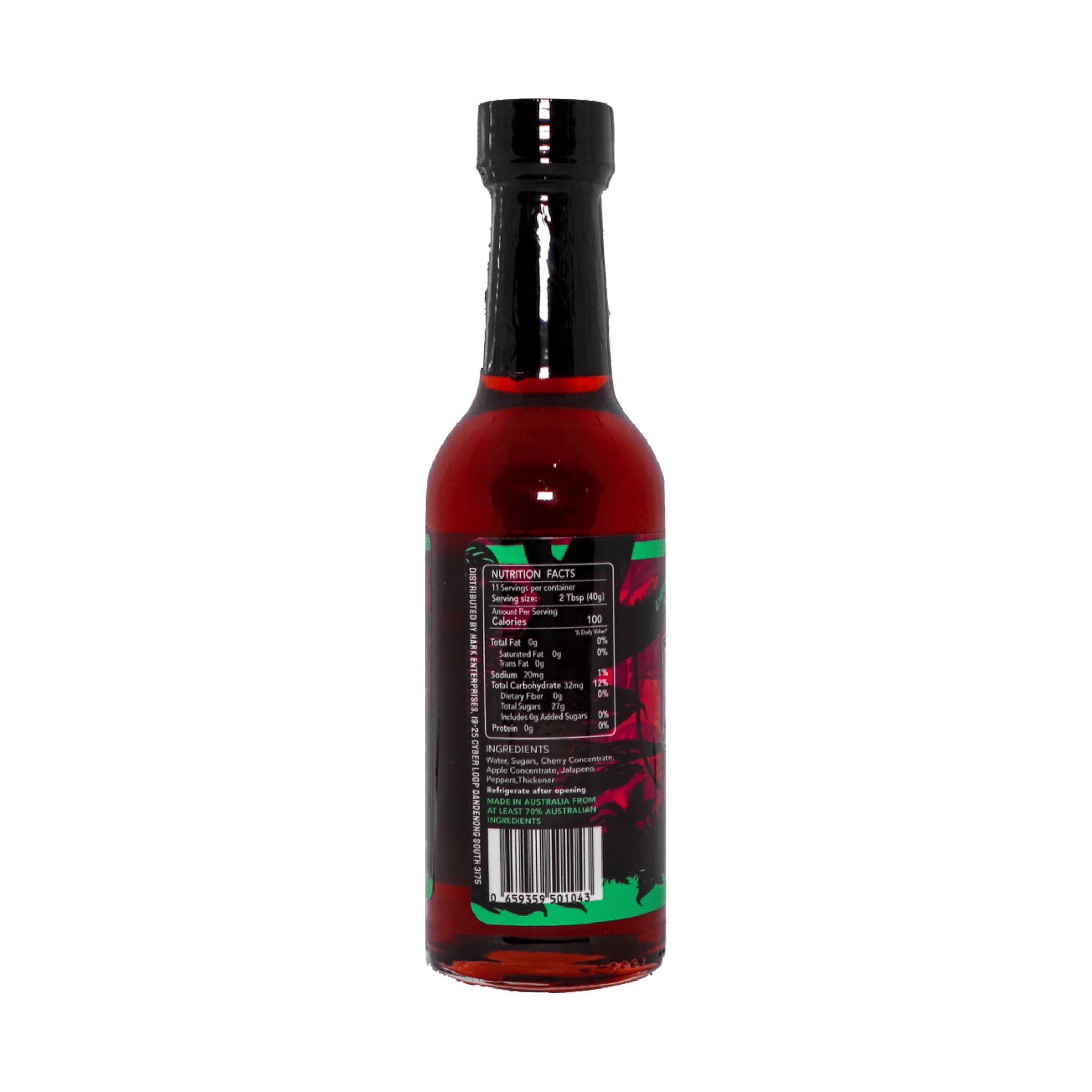 Four Monkeys BBQ Jungle Juice Cherry Apple Jalapeno Rib Glaze 250ml — alternate label view, transparent background