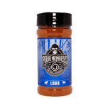 Four Monkeys BBQ Lamb Rub 270g barbecue rub — front of shaker on transparent background