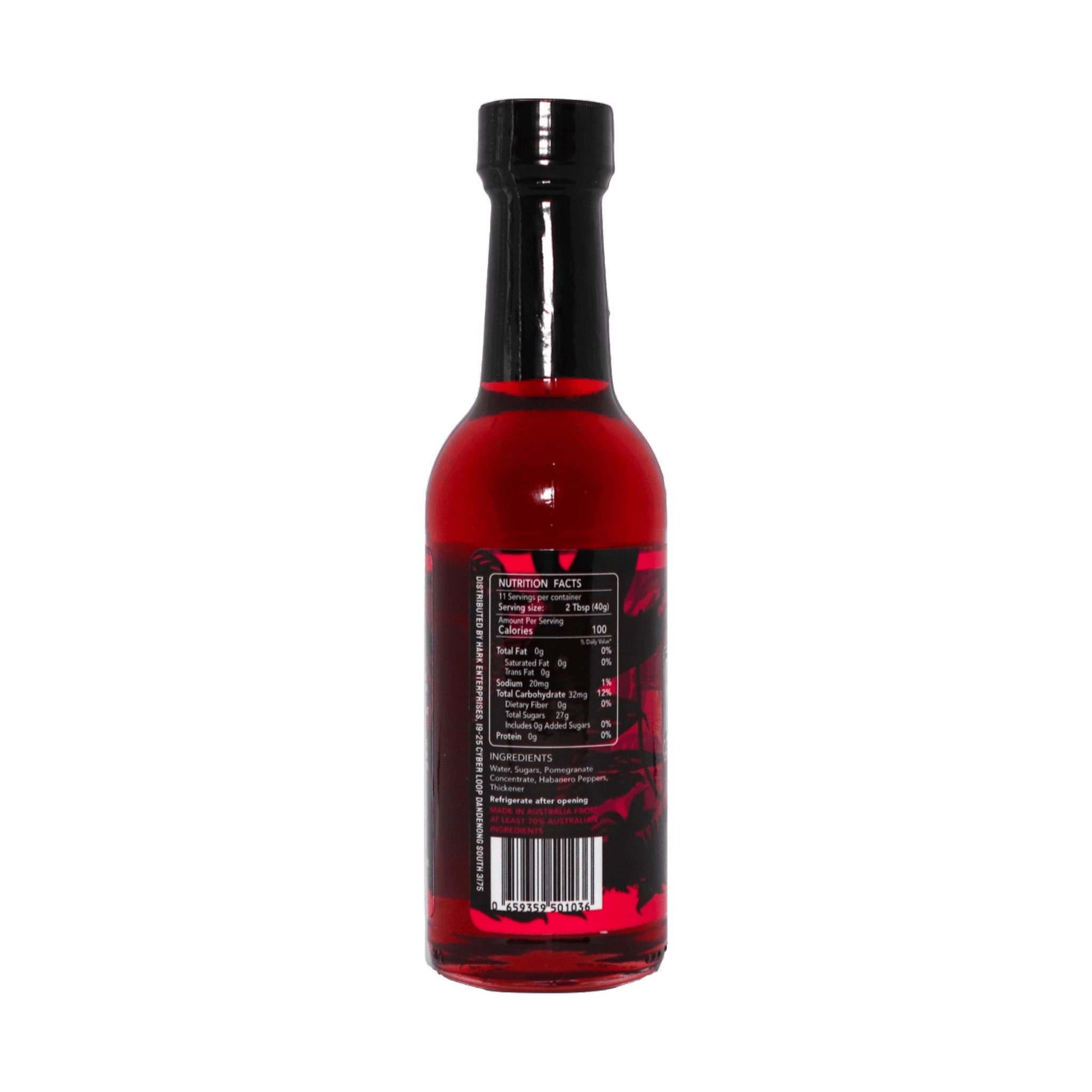 Four Monkeys BBQ Jungle Juice Pomegranate Habanero Rib Glaze 250ml — alternate label view, transparent background