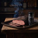 Four Saucemen The Black Rub - smoked brisket with a dark black bark and smoke ring