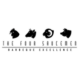 Four Saucemen barbecue brand logo, four animal-head emblem, New Zealand BBQ, on transparent background