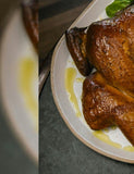 Franklin Smoke by Aaron Franklin & Jordan Mackay hardback cookbook — mahogany smoked chicken with salad