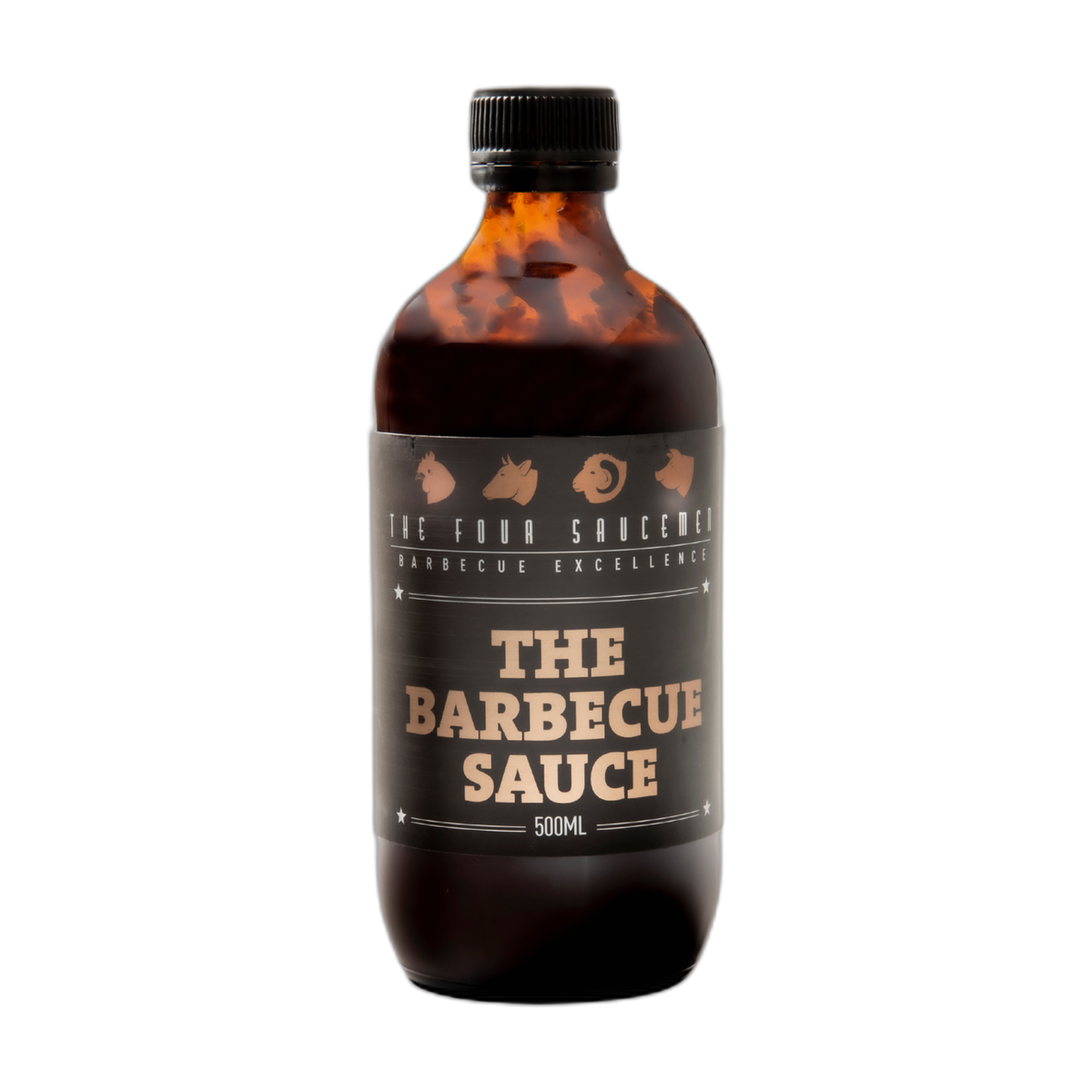 Four Saucemen The BBQ Sauce 500ml, front of bottle