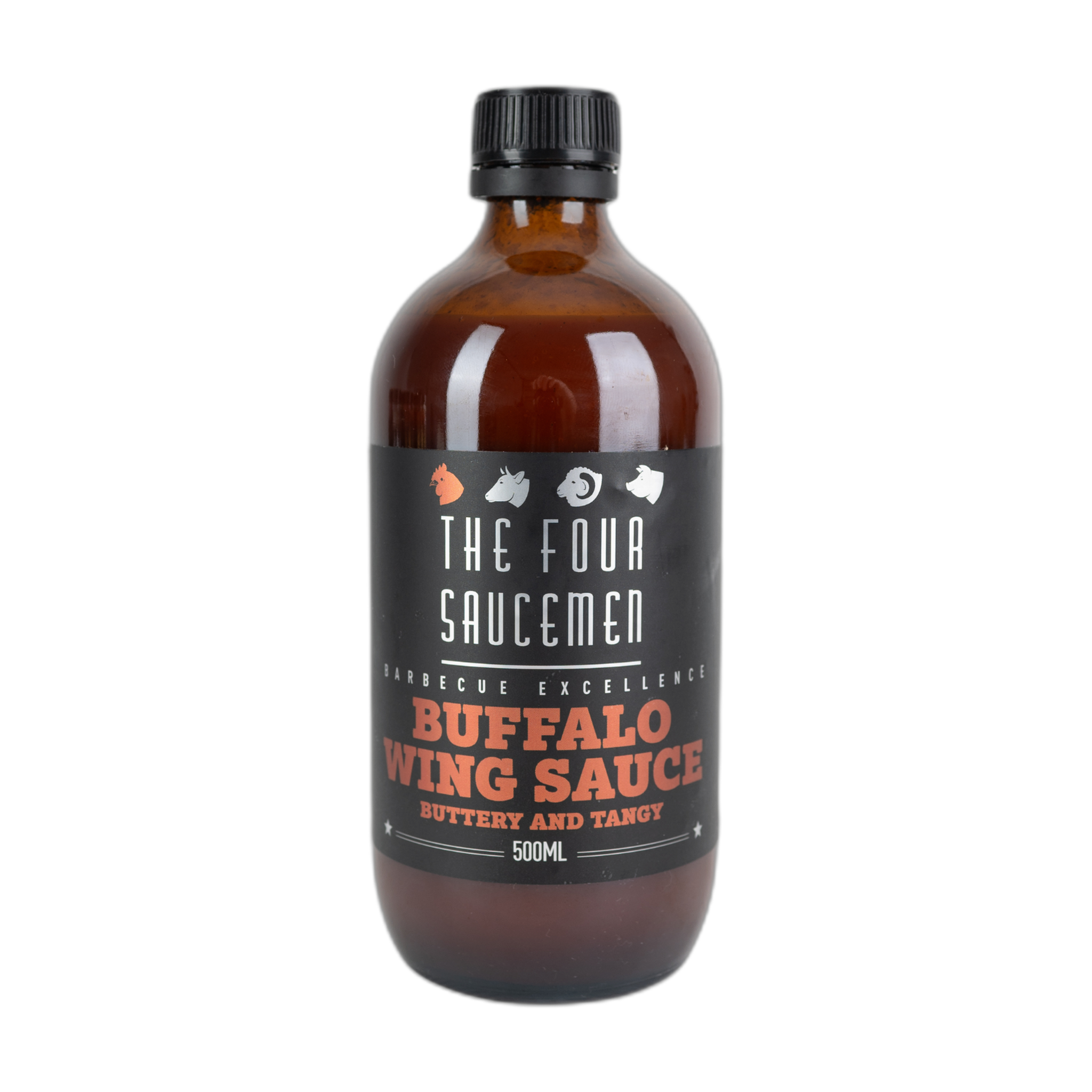 Four Saucemen Buffalo Wing Sauce 500ml, front of bottle