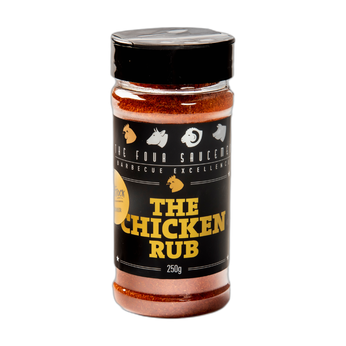 Four Saucemen The Chicken Rub 250g BBQ rub, front of jar