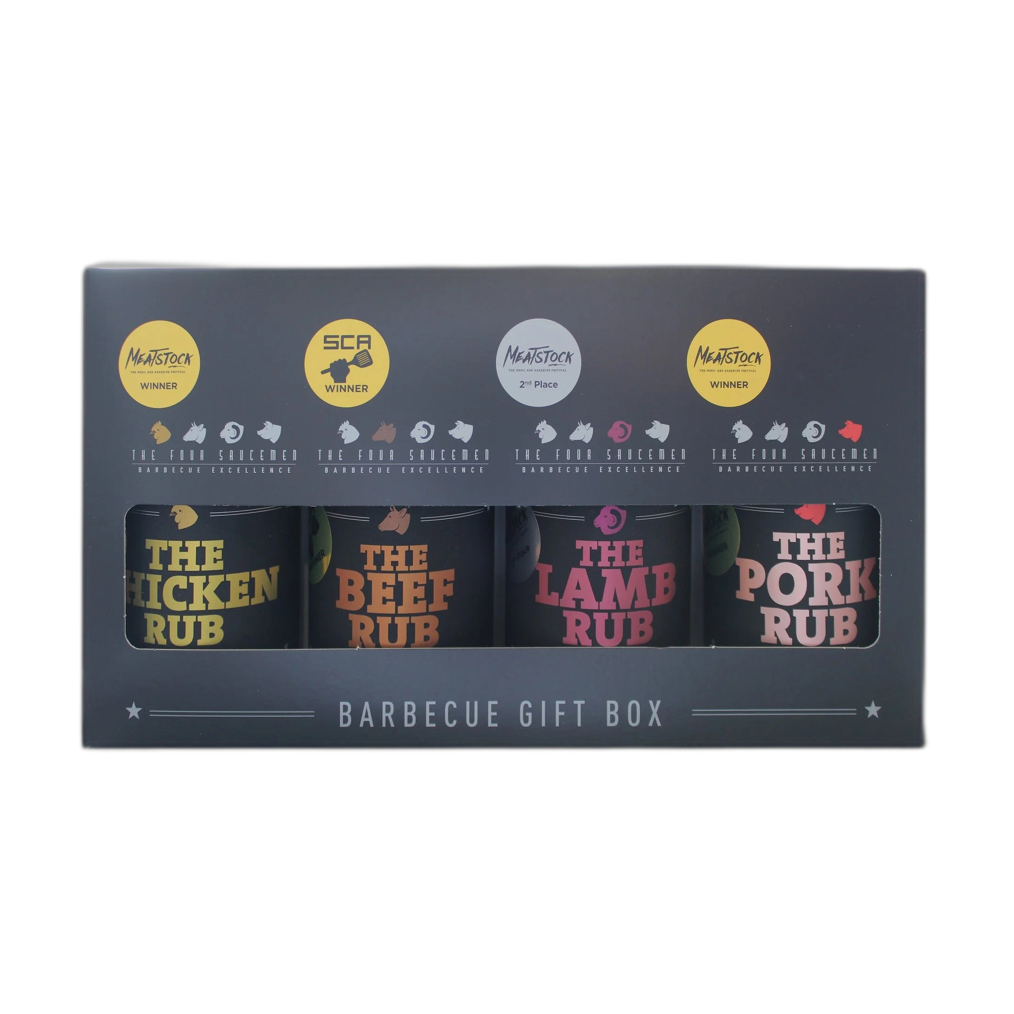 Four Saucemen The Barbecue Gift Box, four original rubs