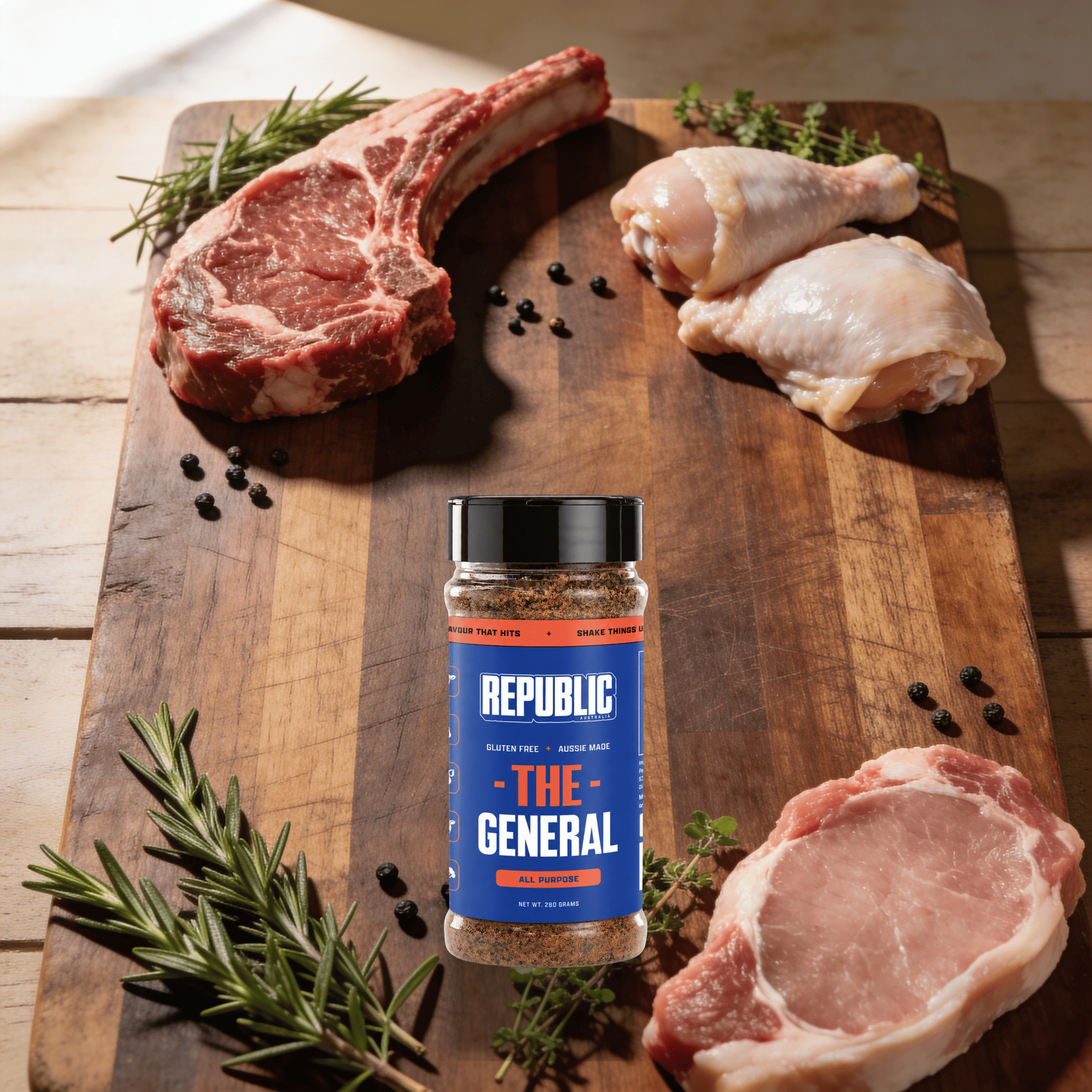 Republic The General gluten-free BBQ rub - beauty lifestyle shot