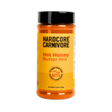 Hardcore Carnivore Hot Honey Butter Mix 354g — front of shaker on transparent background