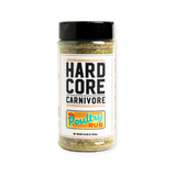 Hardcore Carnivore Poultry Rub 335g shaker, front of pack on transparent background