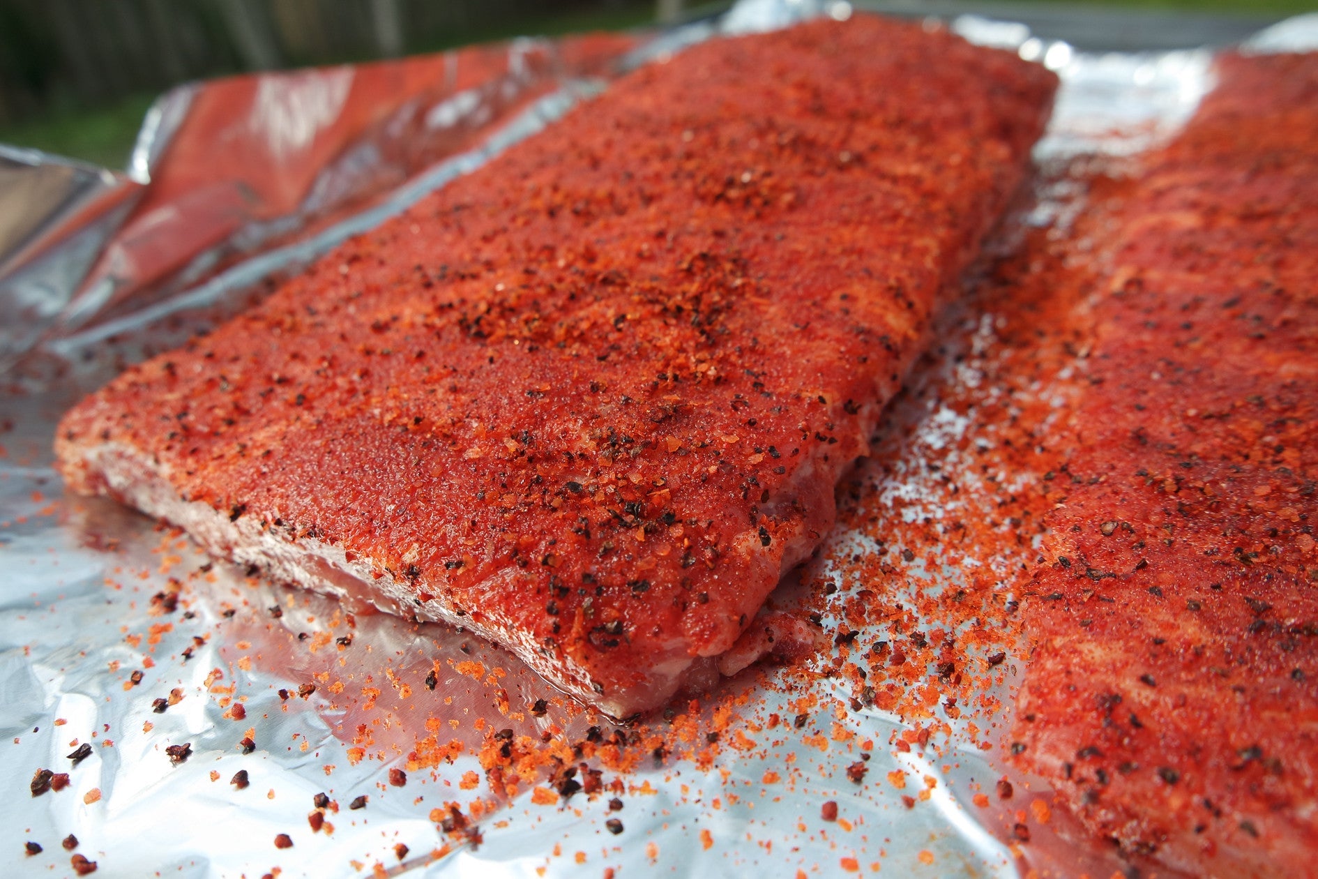 Hardcore Carnivore Red rub seasoning on food