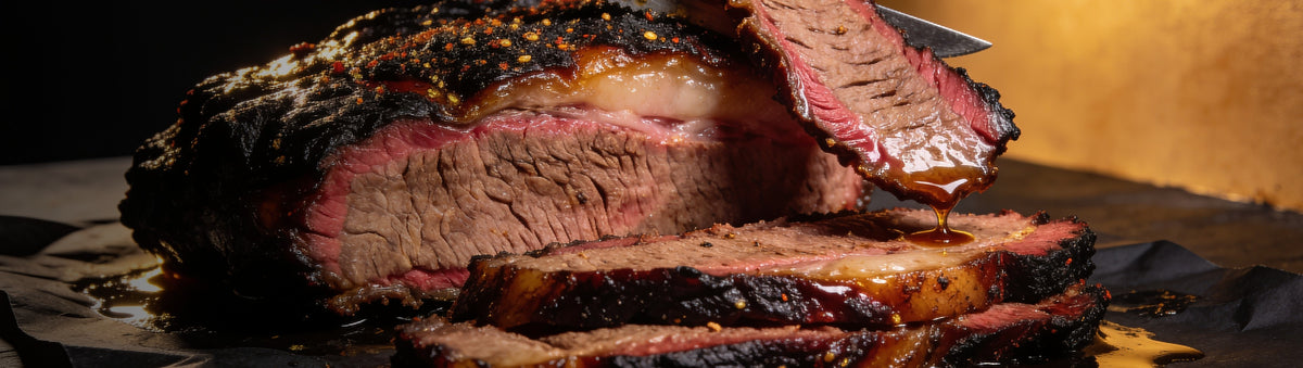 Heavenly Hell — Smoked brisket with a caramelised sweet bark being sliced